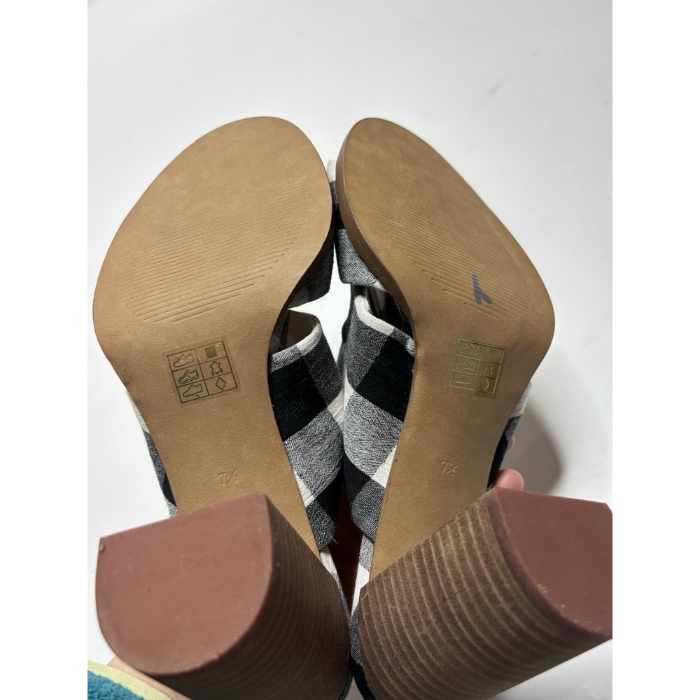 Madewell Women's Alexandria High Heeled Mule Black/White Buffalo Plaid Size 7.5 - Picture 7 of 7